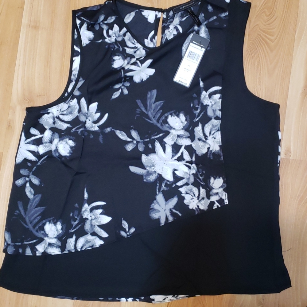 Bcbg maxazria sleeveless floral blouse